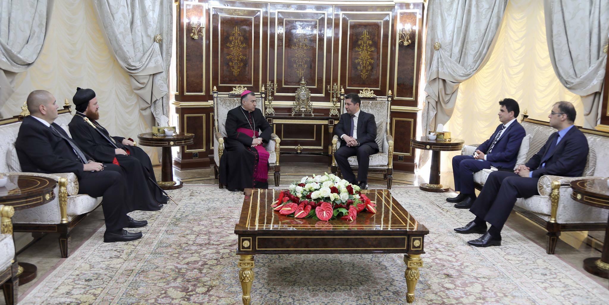 Güvenlik Konseyi Başkanı Mesrur Barzani'nin, Hristiyan azınlık temsilcileri ile görüşmesi