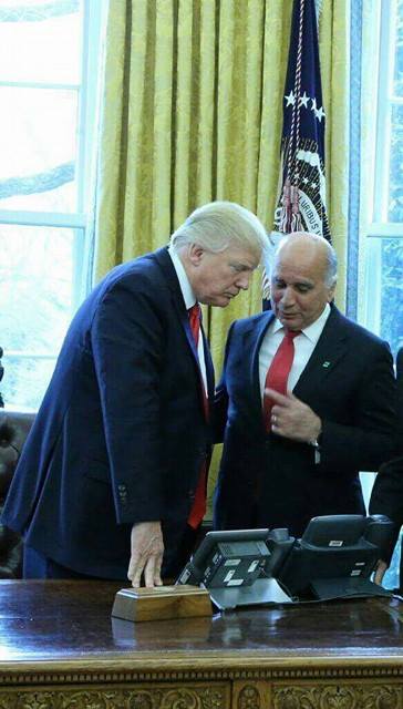 Kürdistan Başkanlık Divanı Başkanı Fuad Hüseyin ABD Başkanı Donald Trump ile 