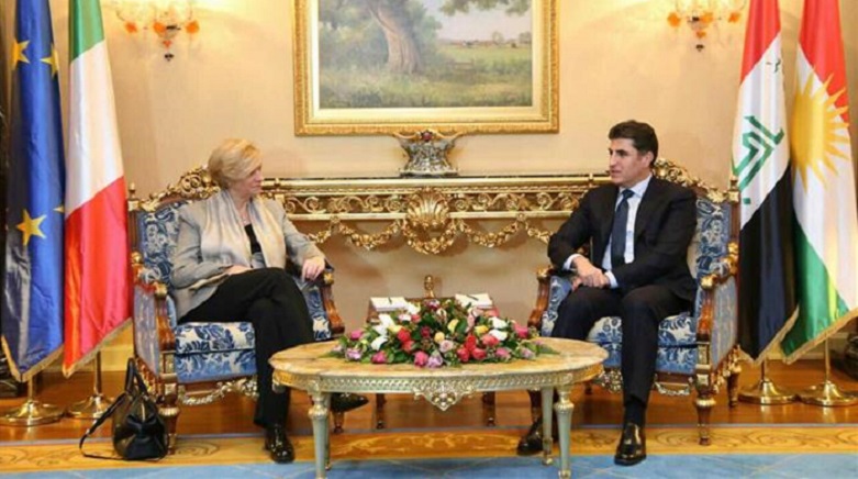 Başbakan Neçirvan Barzani İtalya Savunma Bakanı’nı kabul etti