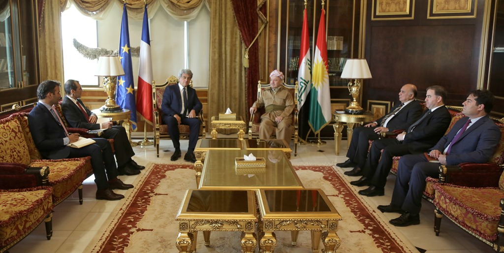 Fransız heyetinin Başkan Barzani'yle görüşmesinden