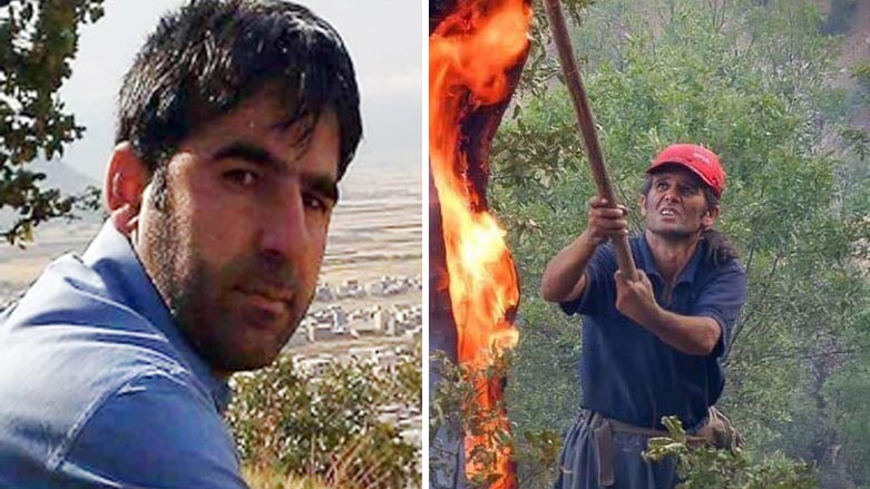 Şerif Bacwer bir orman yangınını söndürürken