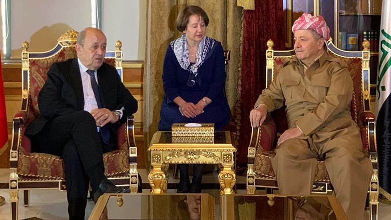 Başkan Barzani, Fransa Dışişleri Bakanı’nı kabul etti