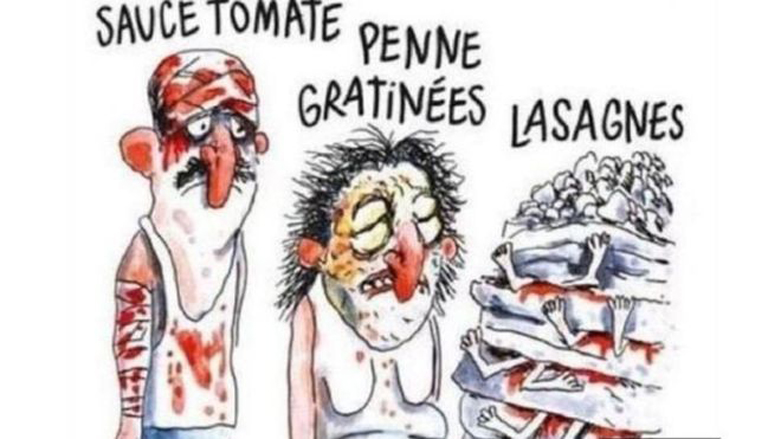 Charlie Hebdo'nun "Makarna" benzetmesi tepki çekti